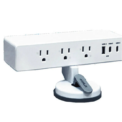 專利款前後雙向多功能延長線【吸盤式（白/黑）】