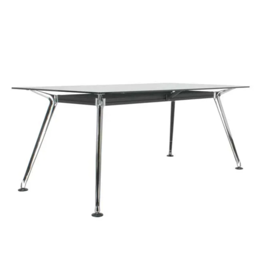 林肯會議桌(黑色強化烤漆玻璃)