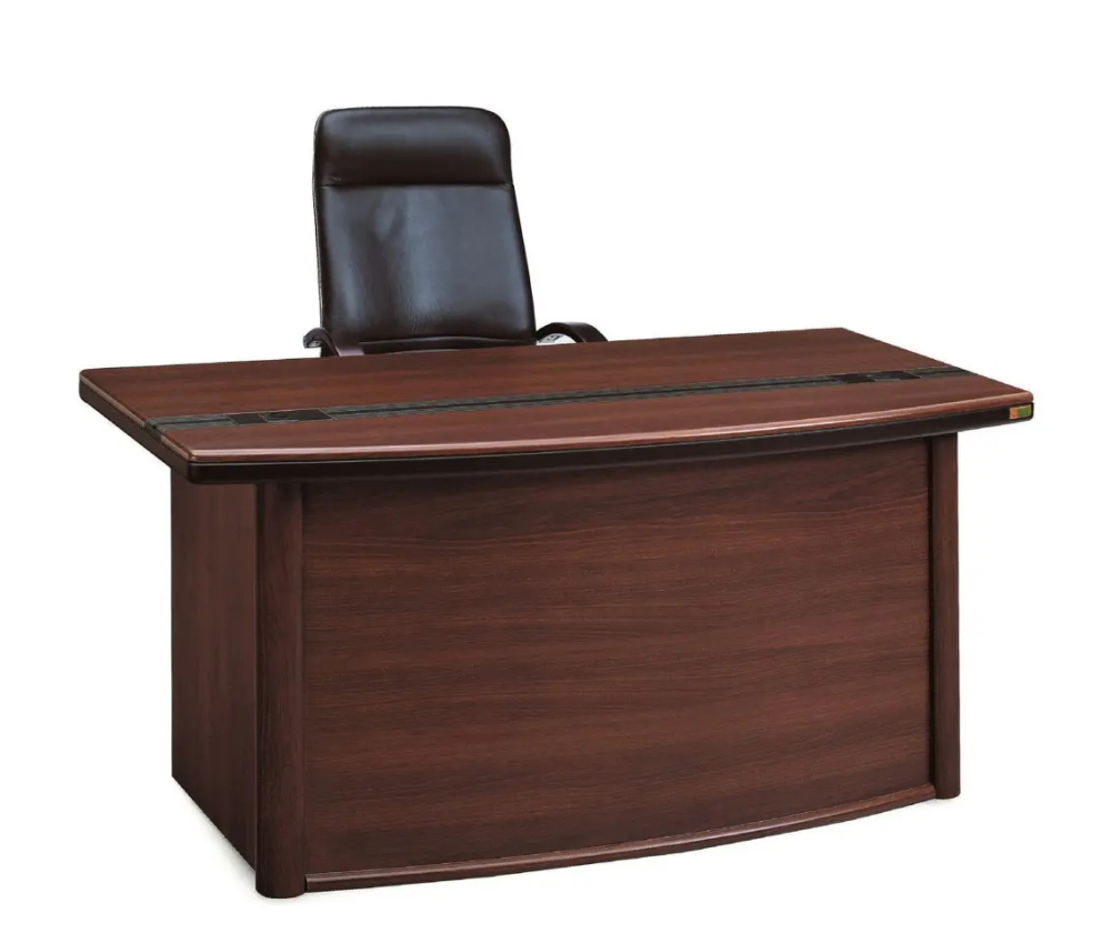 5尺弧形全木皮辦公桌