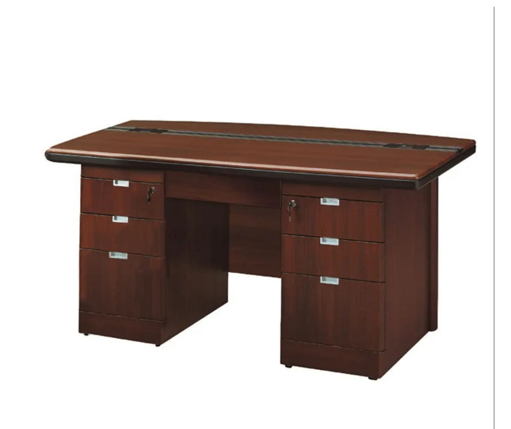 5尺弧形全木皮辦公桌