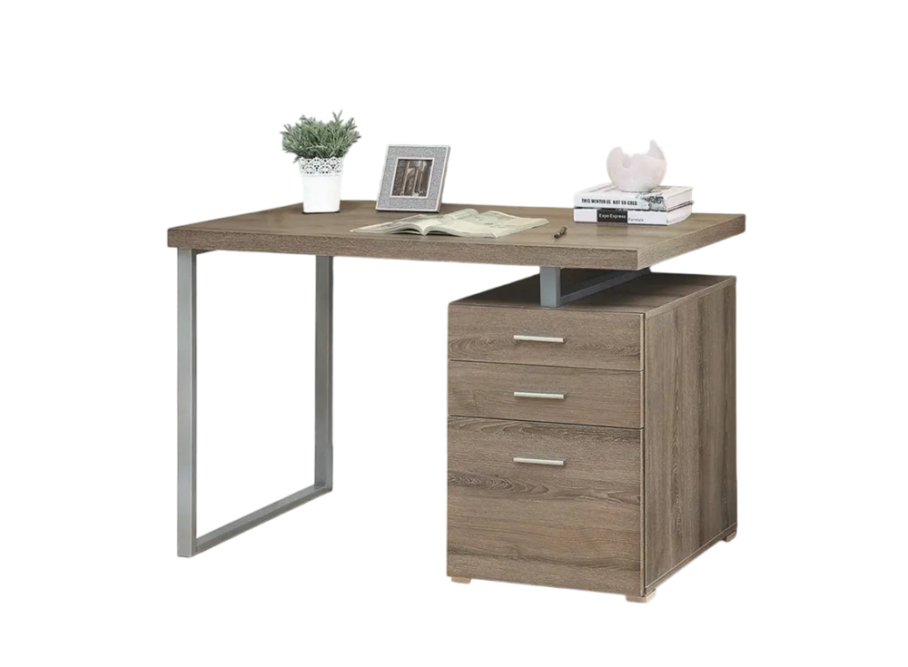 褐灰色康迪仕摩登電腦書桌