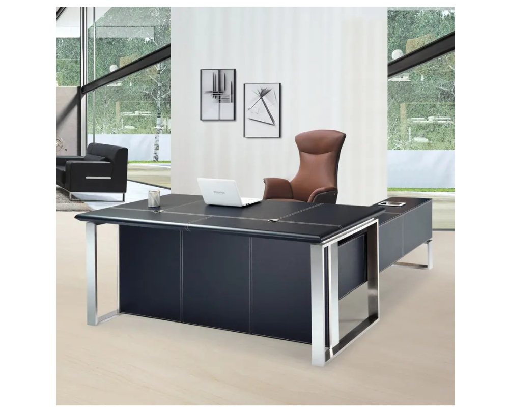 6.5尺邦德凱樂優質馬鞍皮主管桌