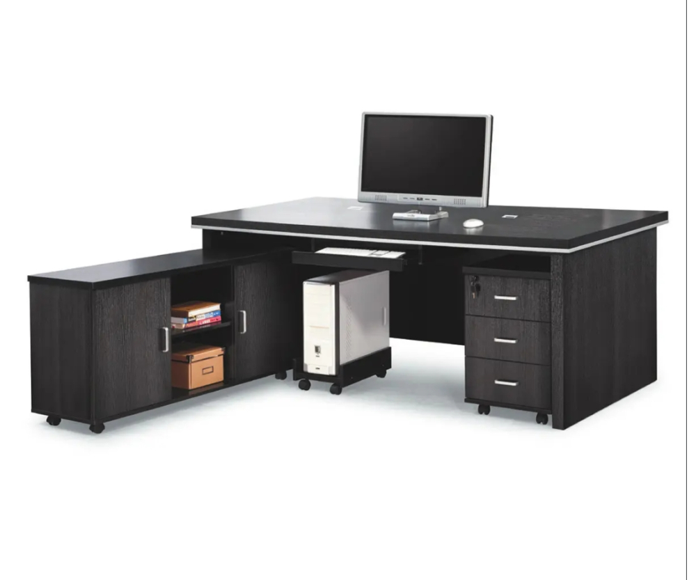 6.5尺黑浮雕主管桌