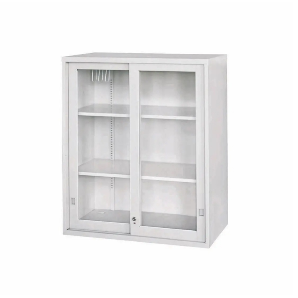 3-18項玻璃加框拉門上置式鋼製公文櫃