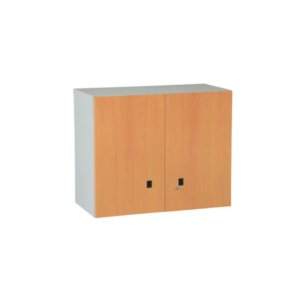 兩層雙開門上置式鋼製公文櫃(熱烤轉印木紋)