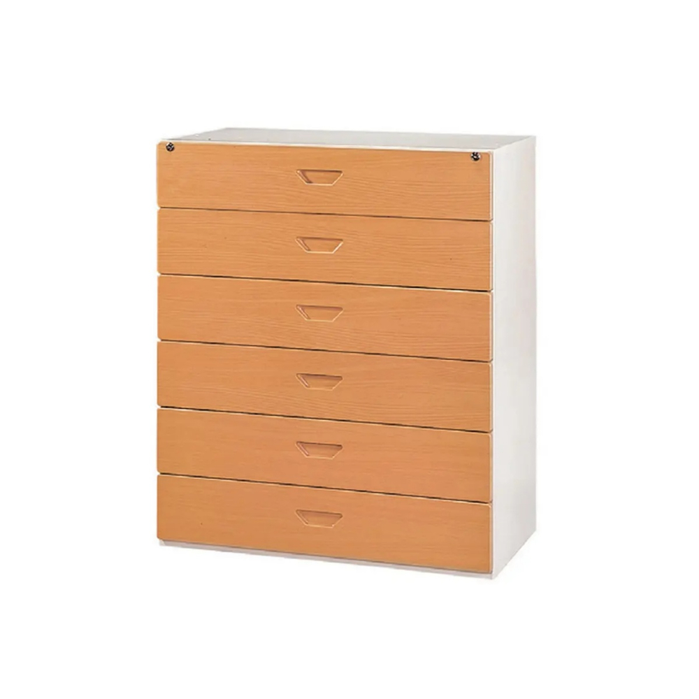 鋼木抽屜六層式