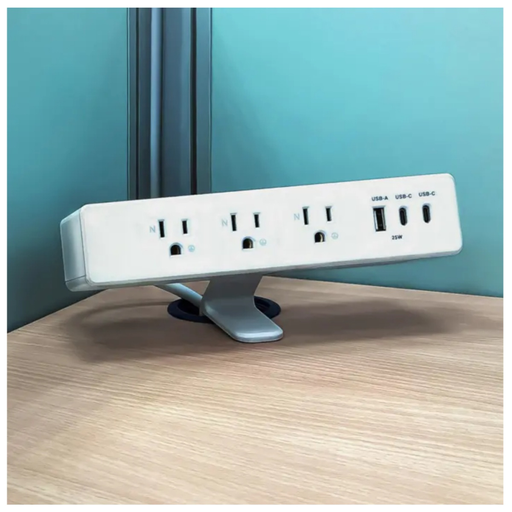 前後雙向多功能延長線(桌夾款)