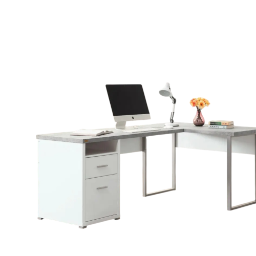 清水模康迪仕摩登L型書桌