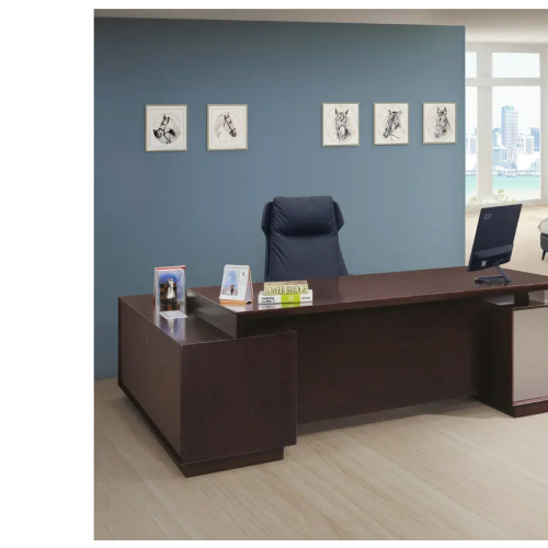 7.8尺墨斯特全木皮雙色主管桌